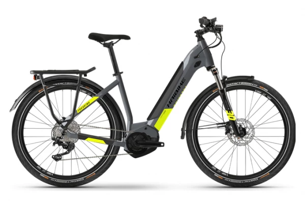 VTC Électrique Haibike Trekking 6 I630Wh Shimano Deore 10V Gris / Jaune Mat 2022 4 VTC Électrique Haibike Trekking 6 I630Wh Shimano Deore 10V Gris / Jaune Mat 2022 – Image 2