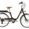 Vélo De Ville Électrique Peugeot ELC01 E-Legend Shimano Tourney/Altus 8V 400 Wh 26'' Aubergine 2022 Blanc