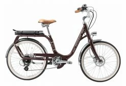 Vélo De Ville Électrique Peugeot ELC01 E-Legend Shimano Tourney/Altus 8V 400 Wh 26'' Aubergine 2022 Blanc