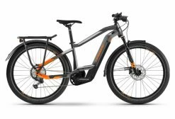 VTC Électrique Haibike Trekking 10 High Shimano Deore/SLX 12V 625 Wh 27.5'' Gris Titan Orange Lava 2022