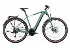 Vélo De Ville Électrique Cube Touring Hybrid One 500 Shimano Alivio 9V 500 Wh 700 Mm Vert Sharp 2022