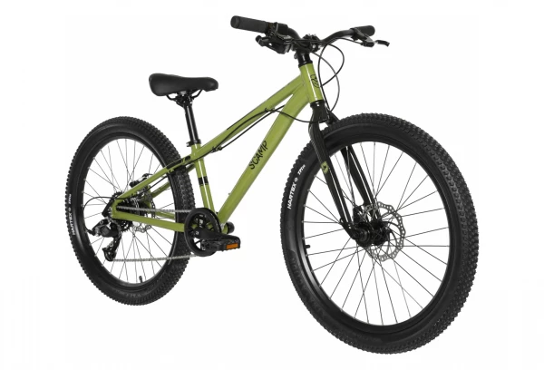 VTT Enfant Scamp Highfox MicroSHIFT Mezzo 8V 24'' Vert Kaki 2022 Jaune / Marron 4 VTT Enfant Scamp Highfox MicroSHIFT Mezzo 8V 24'' Vert Kaki 2022 Jaune / Marron – Image 2