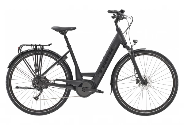 Vélo De Ville Électrique Trek Verve+ 3 Lowstep 400wh Shimano Altus 9V Matte Trek Black 2021 Bleu / Argent 3 Vélo De Ville Électrique Trek Verve+ 3 Lowstep 400wh Shimano Altus 9V Matte Trek Black 2021 Bleu / Argent