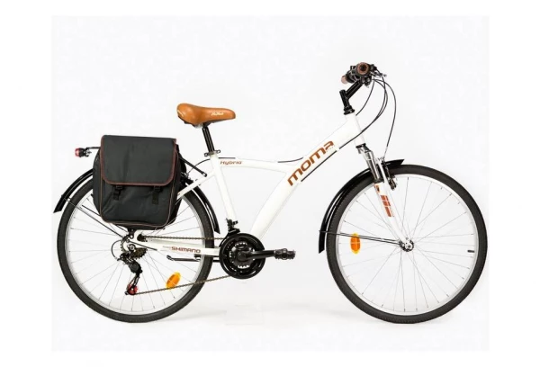 VTC Moma Bikes Hybrid 26'' Shimano 18V Blanc 3 VTC Moma Bikes Hybrid 26'' Shimano 18V Blanc – Image 2