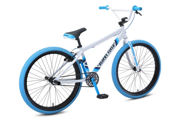 BMX Freestyle SE Bikes Blocks Flyer 26'' Blanc 2021 Blanc / Bleu 5 BMX Freestyle SE Bikes Blocks Flyer 26'' Blanc 2021 Blanc / Bleu – Image 3